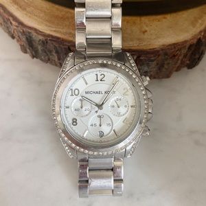 Michael Kors Watch Silver Chronograph Crystal